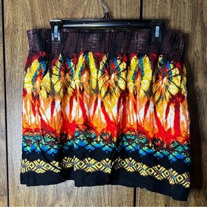 Boho tie dye skirt with pockets XL